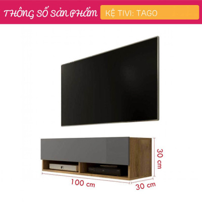 Kệ tivi gia đình gắn tường nhỏ gọn SMLIFE Tago