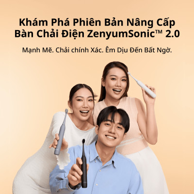 [Chính Hãng] Combo 3 Đầu Bàn Chải Điện Thay Thế Zenyum Sonic MỚI 2.0 - Công Nghệ Singapore - Đen