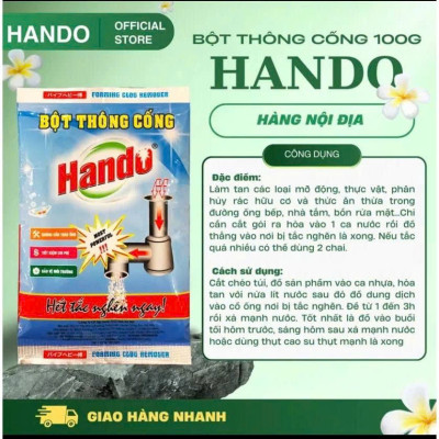 Bột thông cống Lavabo Hando 100gr cực mạnh an toàn đường ống