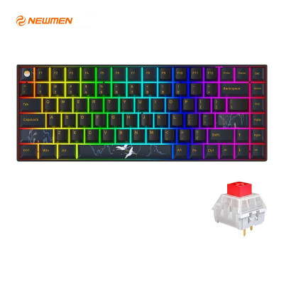 Bàn phím cơ không dây Newmen GM840 Pro (Hạc - Trăng & Mây) KailhBox Red / White Axis - Hàng Chính Hãng 