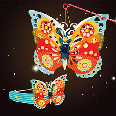 Lồng đèn trung thu Happy KiBu - Lồng đèn sáng tạo, Ánh sáng đêm trăng hình Bướm