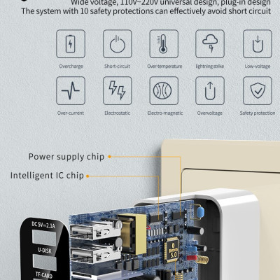 Hàng Chính Hãng - Bộ Thu Phát Bluetooth K16-JA Bluetooth 5.0 Phạm Vi Kết Nối 15m Chế Độ Chuyển Đổi Linh Hoạt Đa Dạng Nguồn Phát Blueooth TF USB AV 3.5mm Remote Sạc USB Kép 5V/2.1A Tự Động Kết Nối Giải Mã HD Hỗ Trợ Thẻ Nhớ Lên Tới 128Gb - ROGTZ