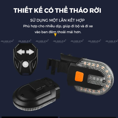 Đèn Hậu Xe Đạp LED Tín Hiệu Xi Nhan Rẽ Trái Phải FY-1825 600mAh Sạc USB Không Dây Chống Nước IPX5 Địa Hình 5 Chế Độ - Mai Lee
