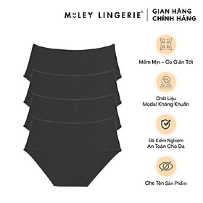 Combo 4 Quần Lót Nữ Lưng Cao Modal Phối Ren Active Miley Lingerie Màu Đen - FDS0125