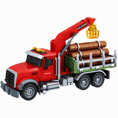 TOYSTAR  - 666-20R  Mô hình Xe vận chuyển gỗ (có cần cẩu) tỉ lệ 1:14, Xe ô tô đồ chơi cho bé