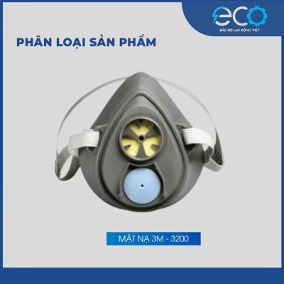 Bộ 4 món mặt nạ phòng độc 3M 3100/ 3200 + phin lọc 3M 3301K-100 + tấm lọc bụi 3M 7711 + nắp giữ tấm lọc 3M 774