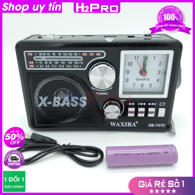 Đài FM WAXIBA XB-741C-đài radio-Đồng hồ -thẻ nhớ-USB-Đèn pin-Hàng Chính Hãng