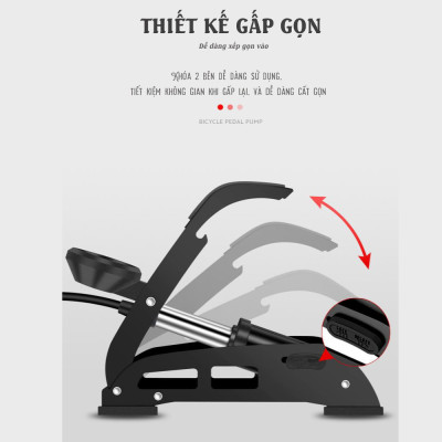 Bơm Đạp Chân 2 Nòng Xilanh 6 Bar 170 PSI Siêu Bơm Chất Lượng Cao Cho Xe Đạp, Xe Máy, Xe Ô tô, Xe Hơi Đa Năng Dễ Dàng Xếp Gọn Và Sử Dụng Tặng Kèm 3 Chốt Chân Lỗ Bơm Super Pump Mai Lee  J055B
