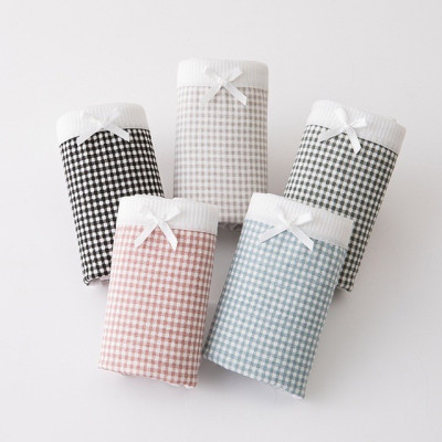 SET 5 Quần Lót Nữ Cotton Cao Cấp Nâng Mông Thông Hơi Hoạ Tiết Dễ Thương - Kiểu Caro (giao màu ngẫu nhiên)