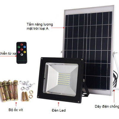 Đèn Led Năng Lượng Mặt Trời Chiếu Sáng Ngoài Trời IP65 100W AZONE
