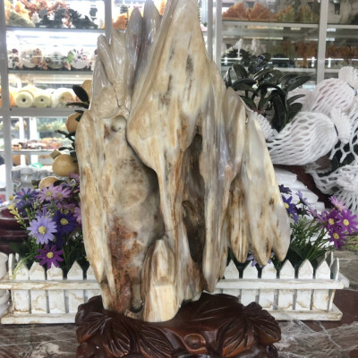 Trụ gỗ hóa thạch phong thủy 