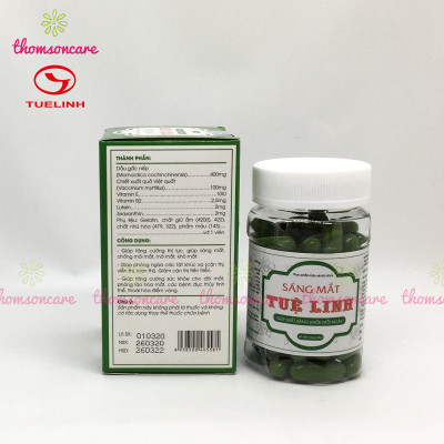 Viên sáng mắt Tuệ Linh lọ 60 viên - Giúp tăng cường thị lực, bổ mắt, giảm cận thị, mỏi mắtt - Từ dầu gấc và Lutein.