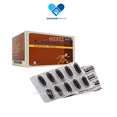 Multivitamin và khoáng chất Cadinutrivit USP Hộp 100 viên - Bồi bổ cơ thể - Tăng cường sức đề kháng