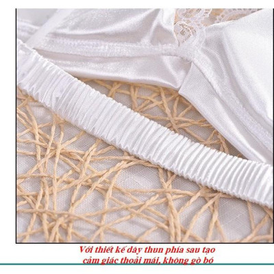 Áo Bra Sợi Tơ Nhân Tạo Viền Ren Không Gọng Đệm Mỏng (AL19)