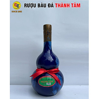 Đặc Sản Bình Định - Rượu Bàu Đá Thành Tâm Hồ Lô Đậu Xanh (Màu xanh bút bi) 350ml - OCOP 3 Sao