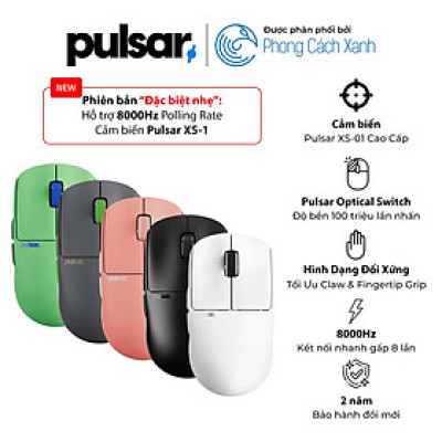 Chuột không dây siêu nhẹ Pulsar X2 CrazyLight - Đi kèm dongle 8K - Hàng Chính Hãng