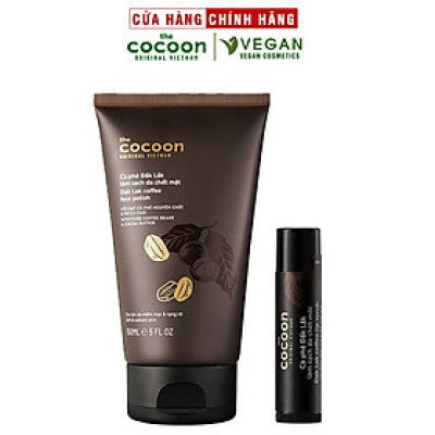 Combo Cà phê tẩy da chết da mặt Cocoon 150ml + Son tẩy da chết môi Cocoon 5g