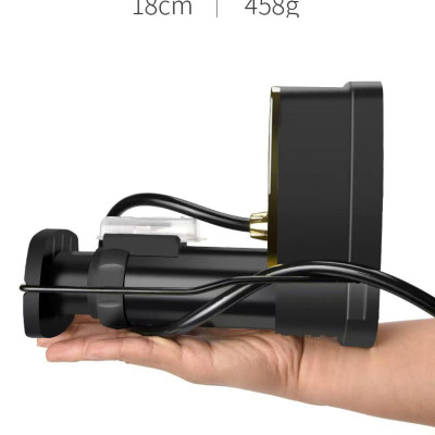 Bơm mini đạp chân - Bơm đa năng - Bơm được xe đạp, xe máy, các loại bóng, phao có đồng hồ đo áp suất - Tặng kim bơm các loại - Chính Hãng