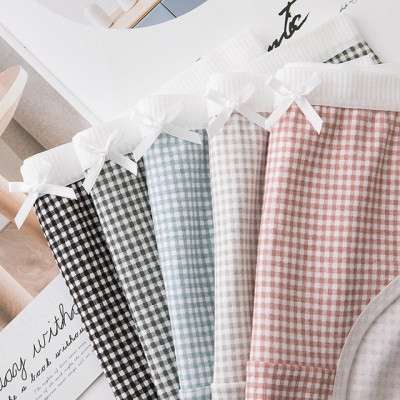 SET 5 Quần Lót Nữ Cotton Cao Cấp Nâng Mông Thông Hơi Hoạ Tiết Dễ Thương - Kiểu Caro (giao màu ngẫu nhiên)