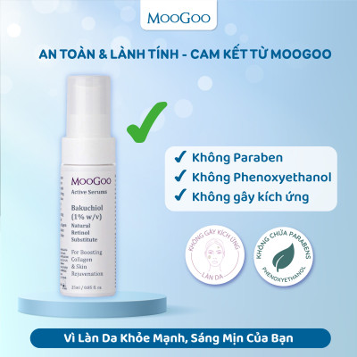 Serum bakuchiol (1%) thuần chay thay thế retinol cho da nhạy cảm giúp tăng sinh collagen MooGoo Úc