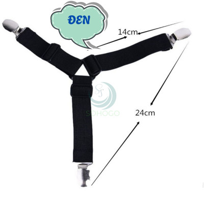Bộ 4 Dây cố định ga trải giường 3 chấu- Dây đai giữ góc ga chống xô lệch- Dây thun kẹp ga trải giường đa năng- Dây kẹp giữ chăn ga cao cấp- Dây thun 3 chạc cố định ga giường- Kẹp ga giường chữ Y tiện dụng