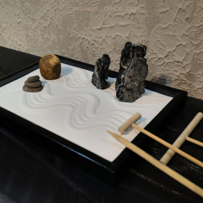Khay cát - Bộ dụng cụ làm vườn thiền Nhật - Bazango - Trang Trí Nhà