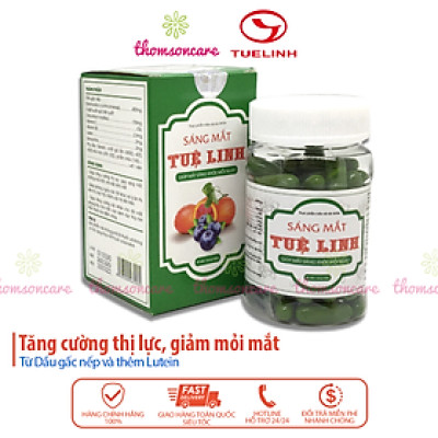 Viên sáng mắt Tuệ Linh lọ 60 viên - Giúp tăng cường thị lực, bổ mắt, giảm cận thị, mỏi mắtt - Từ dầu gấc và Lutein.