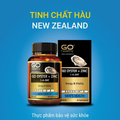 Viên uống tinh chất Hàu nhập khẩu chính hãng New Zealand GO OYSTER + ZinC (60 viên) giúp tăng cường sinh lý nam, cải thiện chất lượng tinh trùng