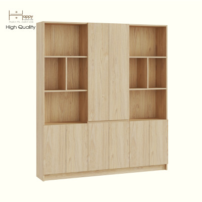 HAPPY FURNITURE , Kệ sách 8 cửa mở - CATY, KSA_083 , 160cm x 28cm x 180cm DxRxC