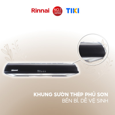 Máy hút mùi 70cm Rinnai RVH-7Slim(Hood-LG) than hoạt tính và ống thoát 380W - Hàng chính hãng.