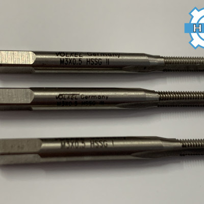 Bộ 3 mũi taro tay Volkel M 3 - M 12  loại thẳng