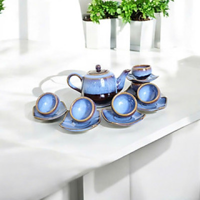 Bộ ấm chén men hoả biến 