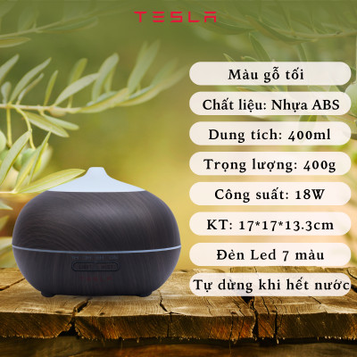 Máy khuếch tán tinh dầu TESLA 400ml, máy phun sương xông tinh dầu hình bí ngô TL020 trang trí phòng khách