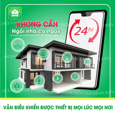 Công Tắc Cảm Ứng HUNONIC Luxury, Công Tắc Thông Minh Bluetooth Mesh Viền Vàng Hình Chữ Nhật - HNLUXC