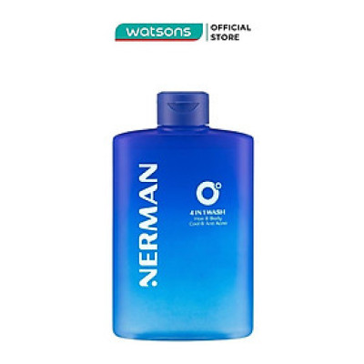 Sữa Tắm Gội Nerman Làm Mát Và Ngừa Mụn Lưng 0 Độ 4 In 1 Wash 330ml