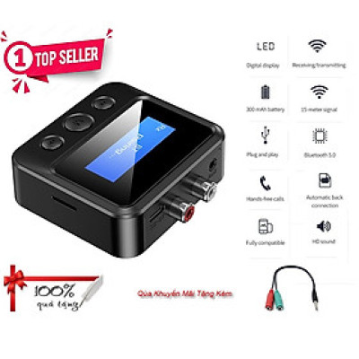 Hàng Chính Hãng - Bộ Thu Phát Nhạc C39S - Bluetooth 5.0 Phạm Vi 10m Chip Giải Mã Âm Thanh Màn LCD Kết Nối Đa Dạng 3.5mm AUX RCA Pin Lithium 300mAh 8 Tiếng Sử Dụng Nhỏ Gọn Dễ Sử Dụng Điện Thoại Table Máy Tính Bảng Loa Máy Tính- ROGTZ