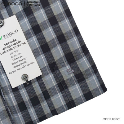 Áo Sơ Mi Nam Sadoga Dài Tay Sọc Caro Cao Cấp, Thoáng Mát Thấm Hút Mồ Hôi 399D