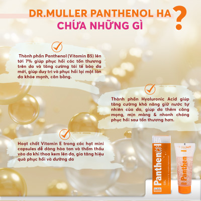 Gel dưỡng ẩm da Cộng Hòa Séc Dr Muller Panthenol B5 7% bổ sung HA, Vitamin E 110ml - HÀNG CHÍNH HÃNG