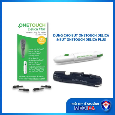 Combo 25 Que Thử Đường Huyết và 25 Kim Chích Máu OneTouch Ultra Plus Flex
