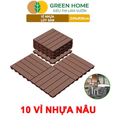 10 Vỉ Nhựa Lót Sàn Greenhome, Catleza, D30xR30cm, Độ Bền 5 Năm, Dễ Lắp Đặt, Trang Trí Ban Công, Sân Vườn, Hồ Bơi