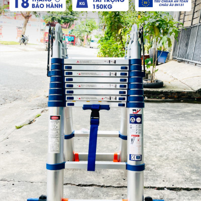 Thang nhôm rút đôi DIY TL-AI-56S chiều cao sử dụng tối đa chữ A 2.8m chữ I 5.6m - tiêu chuẩn chất lượng an toàn Châu Âu