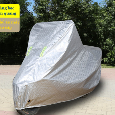 Bạt trùm xe máy tráng nhôm loại siêu dày chất lượng cao, chống mưa chống nắng xe máy, có túi đựng bạt trùm chính hãng D Danido
