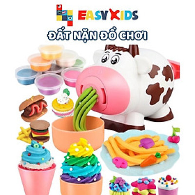 Đồ Chơi Đất Nặn Bò Sữa Ngộ Nghĩnh 8 Hộp Màu Độc Đáo An Toàn Giúp Bé Phát Triển Sự Sáng Tạo