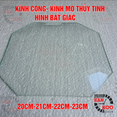Kính CONG (MO) hình bát giác đứng (bằng thủy tinh 2-3mm) dùng cho đồng hồ treo tường, đồng hồ cổ, đồng hồ  treo tường mặt hình bát giác đứng