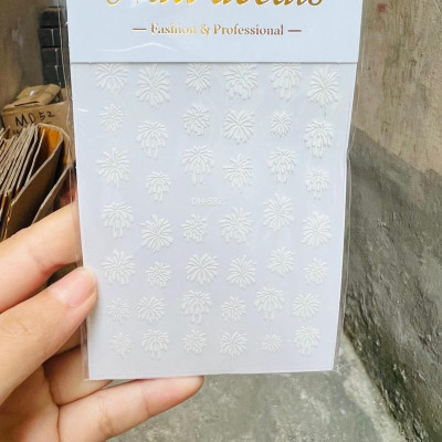 Sticker Tia Sáng p.Hoa Sticker Lấp Lánh, Miếng Giấy Dán Móng Tay 3D Làm Nail Thời Trang Sơn Gel Nữ Women