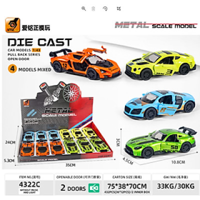 4322C Mô hình xe ô tô kim loại tỷ lệ 1:43 (KT 10.5x4.5x2.6cm)