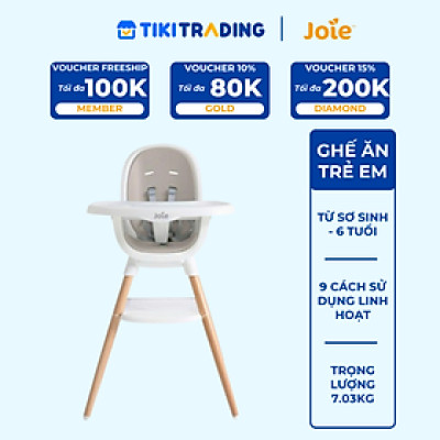 Ghế ăn trẻ em Chestnut 9in1 Highchair Mocha Joie tiện lợi với 3 mức điều chỉnh độ cao | Ghế ăn cho bé từ 0 đến 6 tuổi