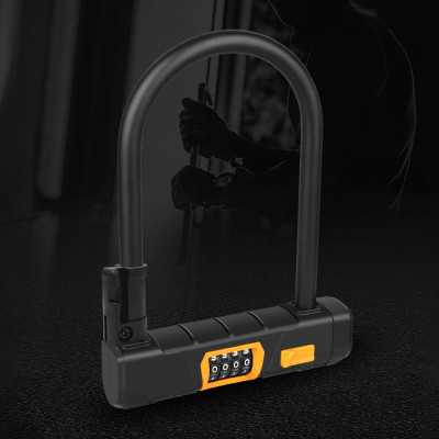 Khóa Chữ U Chống Trộm Cho Xe Máy/ Xe Điện/ Xe Đạp U-0511 Hợp Kim Thép Vỏ PVC - Khóa Mã 4 Số + Cáp Thép 1m2 (tùy chọn) - Mai Lee