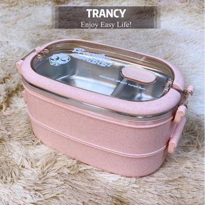 Hộp Cơm Giữ Nhiệt 2 Tầng Lõi INox 304 Cao Cấp/Hộp Cơm Văn Phòng - tặng kèm túi giữ nhiệt