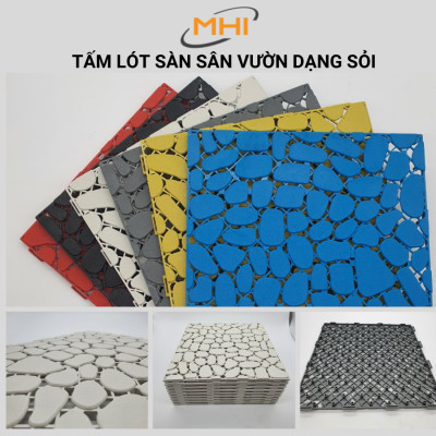 Vỉ Nhựa Lót Sàn Ban Công Kiểu Viên Sỏi. Tấm nhựa lót sàn Nhà Tắm/Hồ Bơi/Sân Thượng/Sân Vườn. Hàng VNXK 